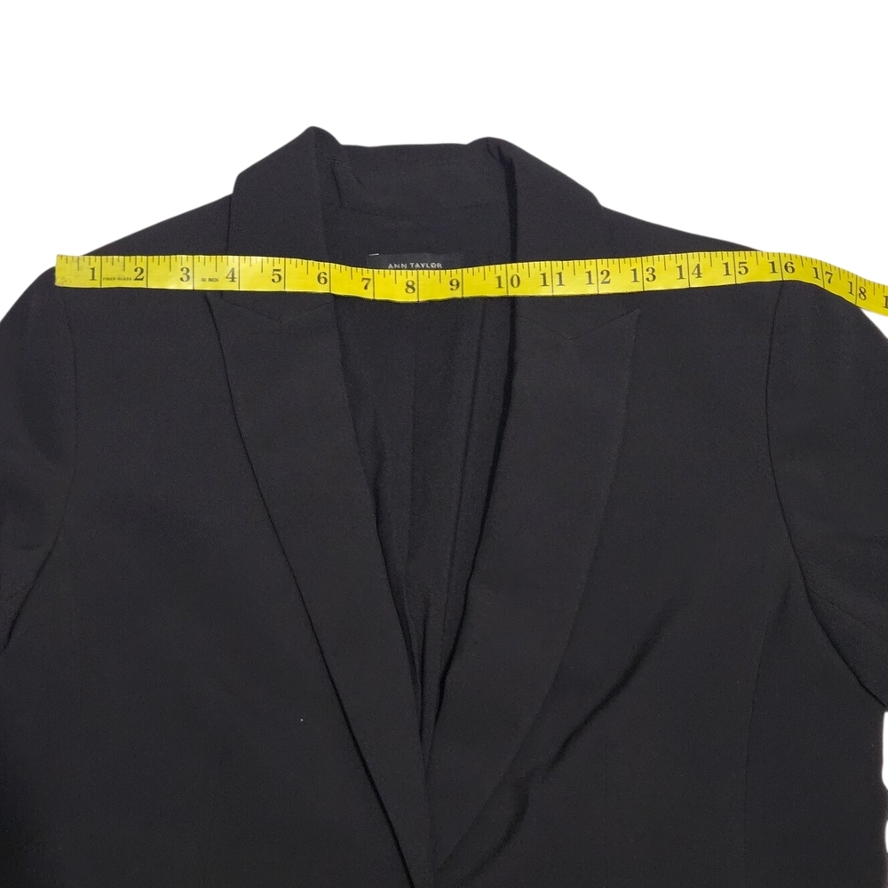 ANN TAYLOR Single Button Black Blazer Women US 8 - Picture 9 of 12